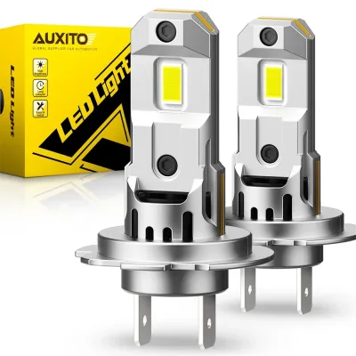 AUXITO 2Pcs 60W H7 LED Lights High Power 1:1 Mini Size Car Lights Auto Head Lamp Wireless H7 Turbo Led 12V 6500K Car LED image 1