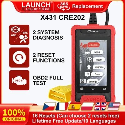 Launch X431 Creader Elite CRE202 OBD2 Diagnostic Tools 2 Systems AB...