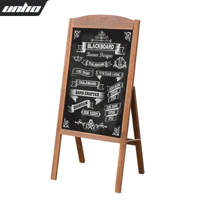 A-Frame Wooden Chalkboard Pavement Sign with Easel Stand