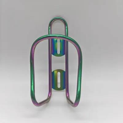 [Green+Pink] Ultralight Bottle Holder for Bike Titanium Water Bottle Cage Bicycle 35g  with Free Bolts Universal MTB Roa