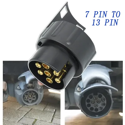 12v Durable 7 Pin to 13 Pin Trailer Adapter Plug Electric Converter...