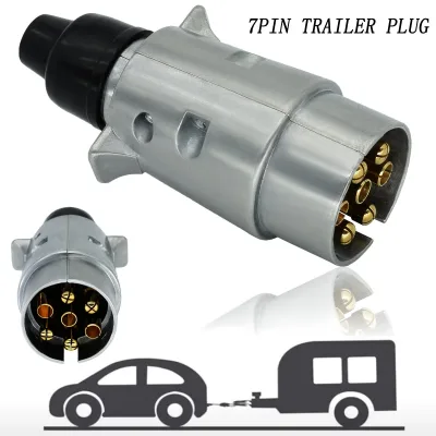 Durable 7 Pin Trailer Automobile Aluminium Alloy Plugs 12V Truck To...