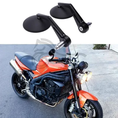 Motorcycle Handlebar Bar End Mirrors Rearview Mirror Universal 7/8"...