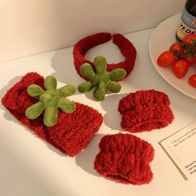 Strawberry Skincare Headband for Face Washing and Makeup