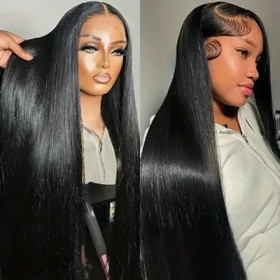 44 46 Long Inch 13x4 HD Lace Front Wig Brazilian Straight Human Hai...