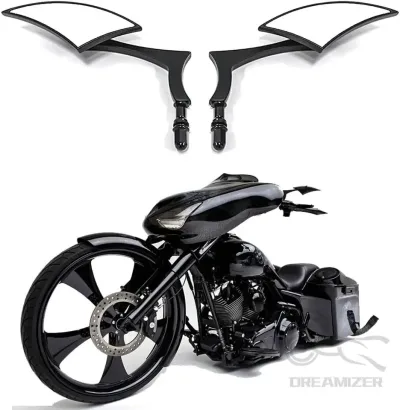 2pcs Motorcycle Rearview Mirror Aluminum Alloy 8/10MM Spear Blade S...