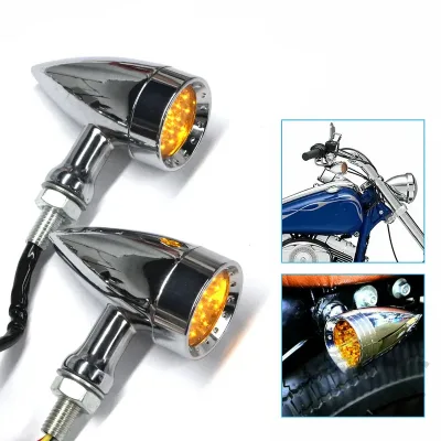 Retro Bullet LED Turn Signal Indicator for Suzuki Yamaha Honda Harley