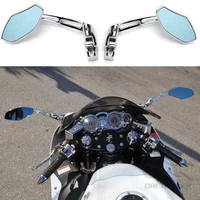2Pcs Adjustable Motorcycle Rear View Side Mirrors For Motorcycle Mirrors Yamaha Suzuki Honda GSXR 600 750 Black Chrome