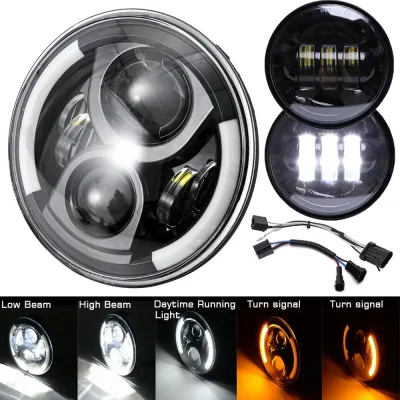 1pcs Motorcycle 7 Inch LED Headlight for Harley Electra Glide Ultra...