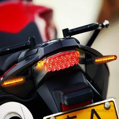 2/4 Motorcycle 12V LED Turn Signal Indicators Blinker Light Flashing Light For Kawasaki KLR650 ZZR600 Ninja ZX7R ZX6R 65
