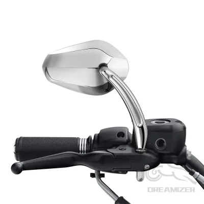 Foldable Round Bar-End Rear View Mirrors for Motorcycles — Pair