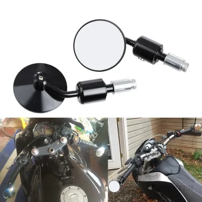 7/8" Universal Motorcycle Rear View Mirrors Round Handle Bar End Foldable Motorbike Side For Cafe Racer 2023 CAR