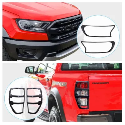 Headlight Cover+Tail Lights Trim Cover Set for Ford Ranger Raptor 2...