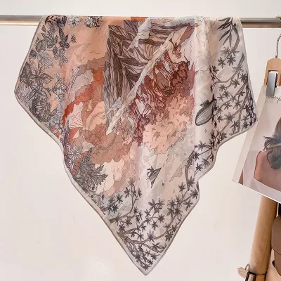 Velvet Luxury Square Scarf 70x70cm Hair Hijab Neck Kerchief