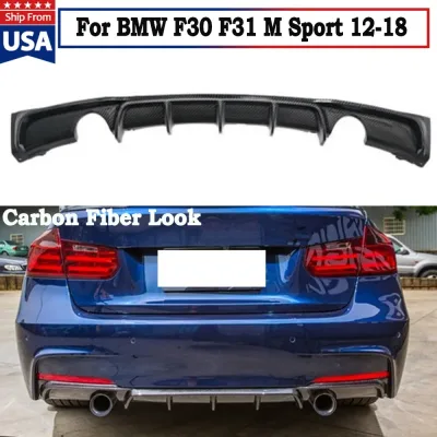 BMW F30 F31 M Sport Carbon Fibre Rear Bumper Diffuser Dual Exhaust