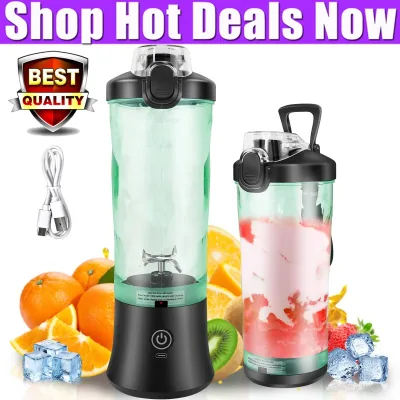 Professional 2 In 1 Portable Blender 600ML Electric Juicer Fruit Mixers USB Rechargeable Smoothie Mini Blender Personal  image 1