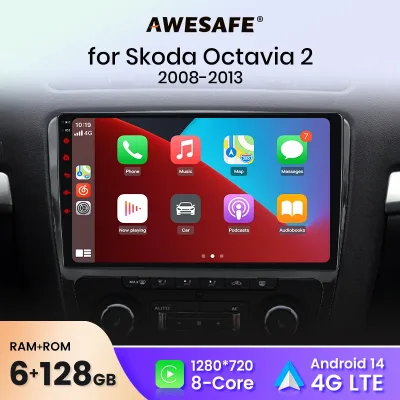 10 Inch Double Din Car Radio for Skoda Octavia 2 image 1