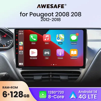 Awesafe Wireless CarPlay Android Auto Car Radio Stereo for Peugeot ...