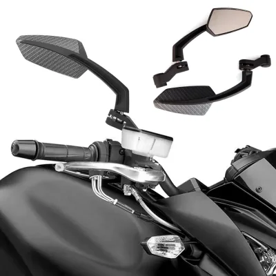 Carbon Fibre Look Motorcycle Rear View Mirrors 8mm 10mm Universal
