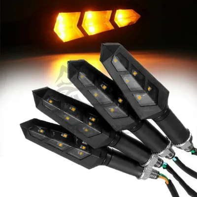 2/4 Pairs10MM Amber Motorcycle Turn Signals LED Lamp Tail Light Bli...