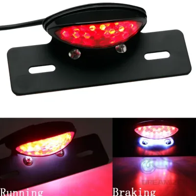 1pcs Motorcycle LED License Plate Bracket Tail Light Smoke for Yama...