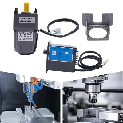 AC 220V Electric Gear Motor Variable Speed Controller Reduction Ratio 1:60 image 1
