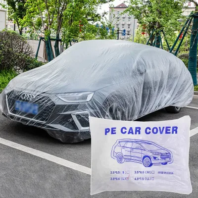 Universal Disposable Car Cover Clear Rain Proof Dustproof Thickened Plastic Vehicle Outdoor Garage 3.8x6.5m Exterior Acc image 1