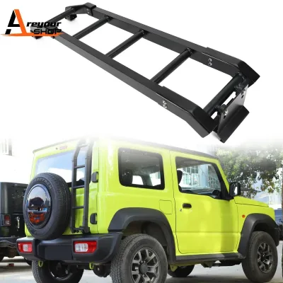 New Aluminum Car Rear Tail Door Ladder Climbing Fit for Suzuki Jimny 2019+ BLK