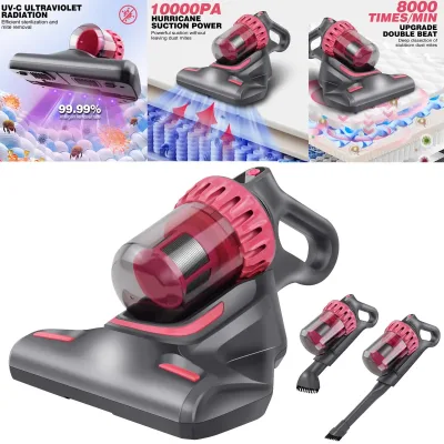 DayPlus Cordless Dust Mite Removal Mattress Vacuum Cleaner 3 IN 1 Home Bed Sofa Mattress with UV Light Cleaning Machine 