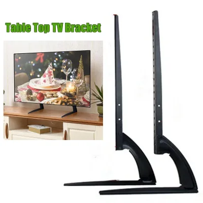 32-70 Inch Universal TV Stand Adjustable Height LCD LED Display Legs Feet Stand Durable Television Rack Black image 1