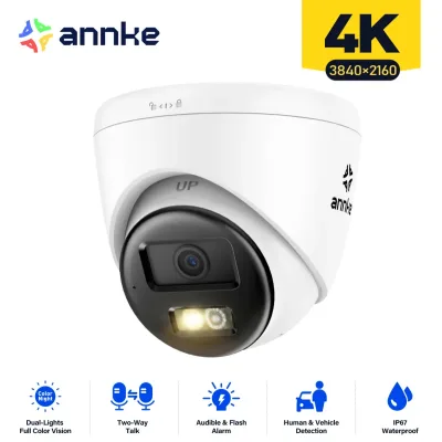 Annke 8MP HD IP Security Camera Poe 4K Dual Light Audio Fixed Camer...