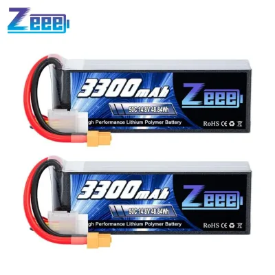 2pcs Zeee 4S Lipo FPV Drone Battery 14.8V 3300mAh 50C Softcase with XT60 Plug for RC Car RC Helicopters Trucks RC Model 
