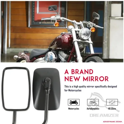 10MM Adjustment Black Motorcycle Rear View Mirrors 360 Degrees ATV Side Mirrors For Dirt Bike Scooter Moped Tricycle Qua image 1