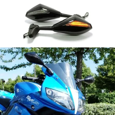 Racing Rearview Mirrors With Turn Signals LED for Yamaha YZF R15 R2...