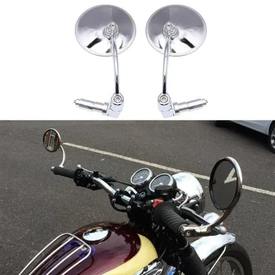 Universal Chrome Round Motorcycle 7/8" Bar End Mirrors for Honda Ka...