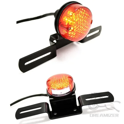 12V Red Lens Lamp Motorcycle License Plate Mount Holder Brake Tail Light Motorbike For Custom Bobber Chopper Dirt Bike A image 1