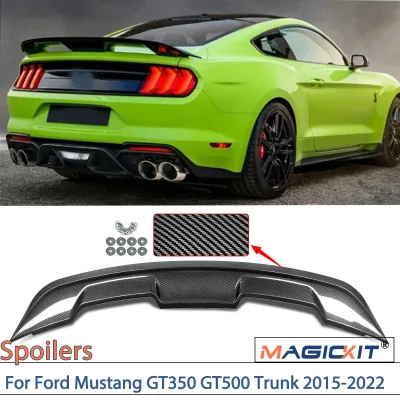 Magickit Carbon Fiber Look Rear Spoiler Wing for 2015-2022 Ford Mus...