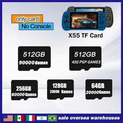 FOR POWKIDDY X55 Retro Handheld Game Console TF Card Built in 512G 90000 Games PSPPreloaded Games Memory Card Universal image 1