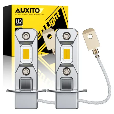 Auxito 2Pcs Canbus H3 LED Fog Light Bulb Mini 1:1 Plug&Play Fanless...
