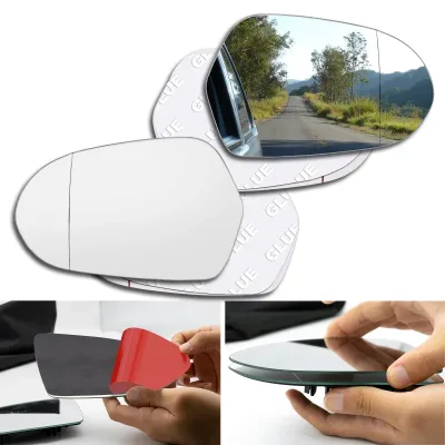 Car Rearview Mirror Glass No Backing Plate Stick on Glass Left Righ...