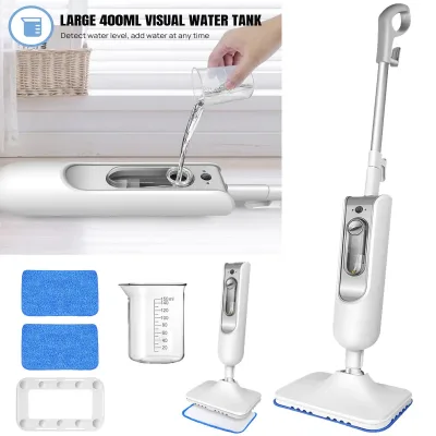DayPlus 1500W Steam Mop Detachable Cleaner 400ml 2 Pads Carpet Hardwood
