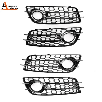 Aryourshop Honeycomb Style Fog Light Grill Bumper for Audi A4 S-LIN...