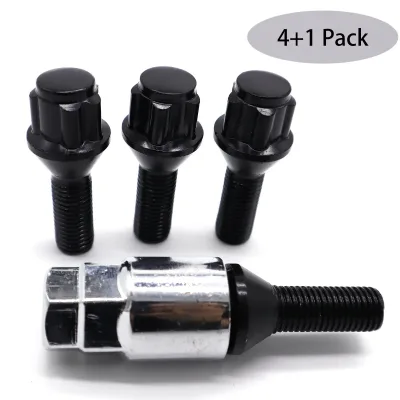 Car Alloy Wheel Locks 10.9 Steel M12x1.5 Black image 1
