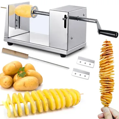 Tornado Potato Spiral Cutter,Manual Stainless Steel Twisted Potato Curly Fry Cutter for Potatoes Carrots Cucumbers image 1