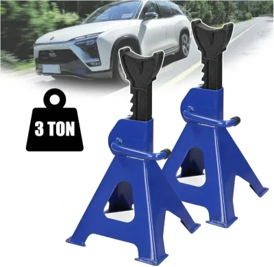 Dayplus 2pc 3 Ton Heavy Duty Steel Axle Stands for Car Van, 9-Stage...