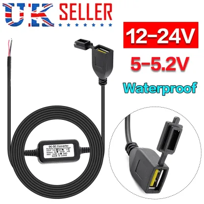 Waterproof USB Port Motorbike Motorcycle Charger Socket Power Adapter Black New