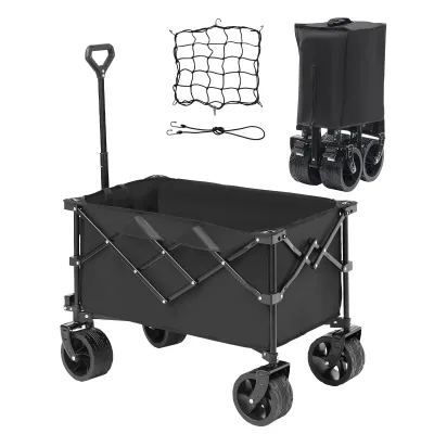 SucceBuy Collapsible Beach Wagon Cart All-Terrain Wheels