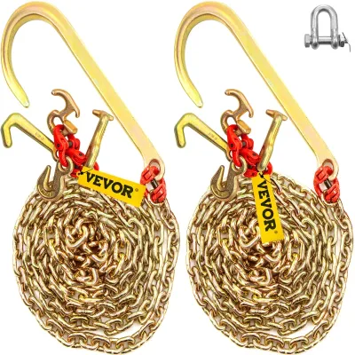 Succebuy J Hook Chain 5/16inx10ft Bridle Tow G80 Bridle Transport 9...