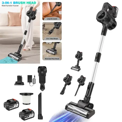 DayPlus 3 IN 1 Cordless Vacuum Cleaner 3800W Hoover Upright Lightweight Handheld Bagless Stick Vacuum Cleaner Brushless 