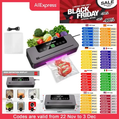 DayPlus Vacuum Sealer Machine Electric Sealing Machine Automatic Food Dry Wet Vaccum Packing Saver With 10 Free Sealing 